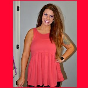 Coral Babydoll Top